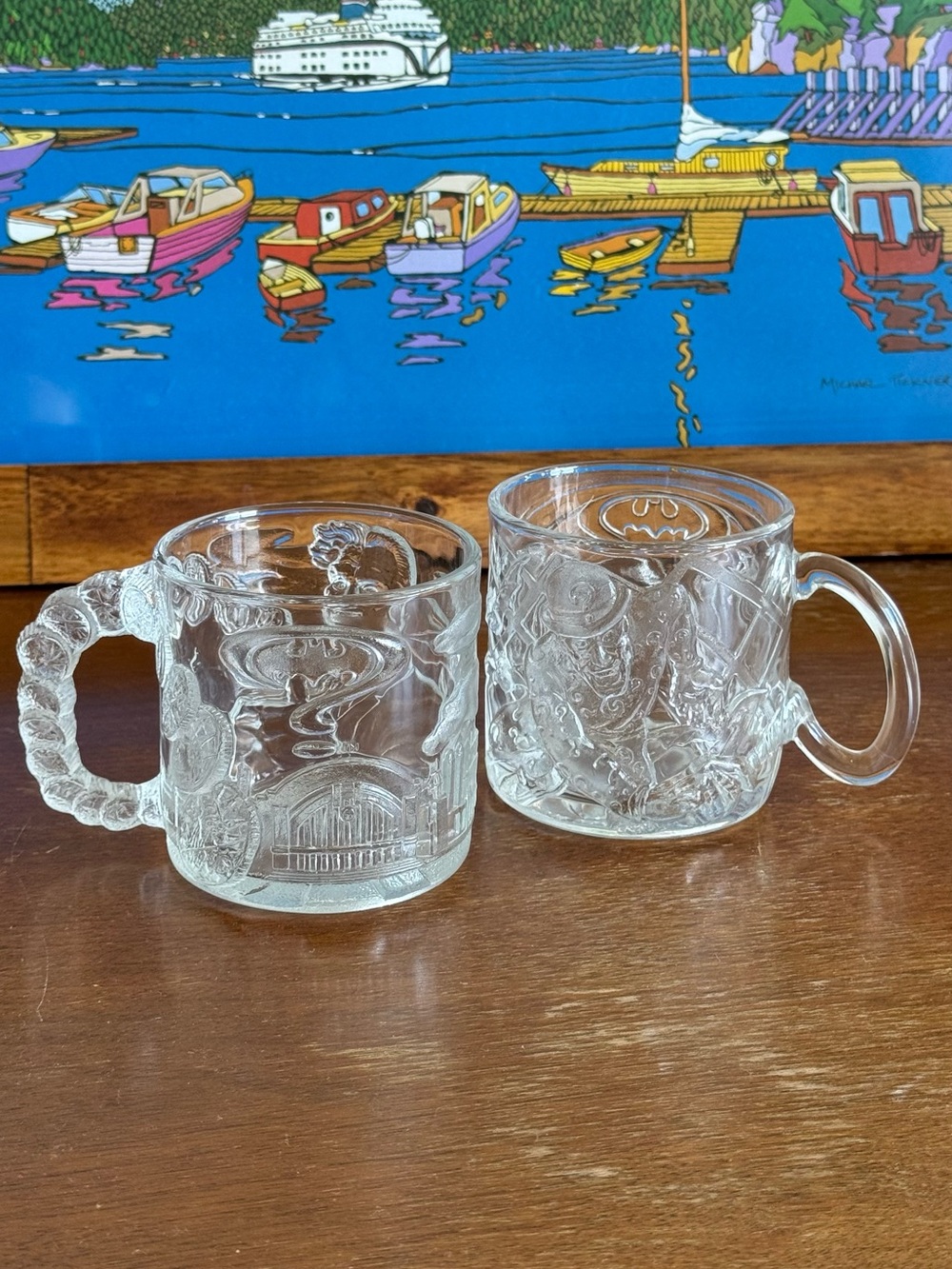 McDonald’s Batman Forever vintage glass mugs - Two face and Riddler